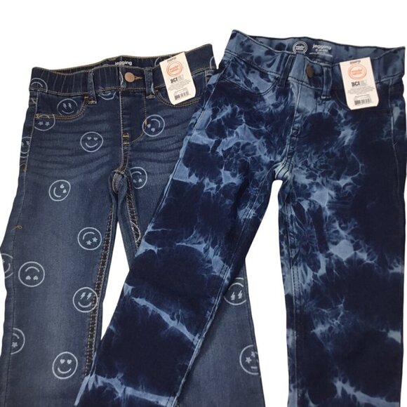 Wonder Nation Jeggings Lot of 2 Denim Stretch Girls S (6-6X) Tie Dye Smiley Face - Picture 2 of 6